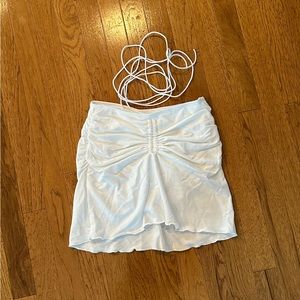 White Lace Up Skirt